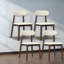 Ensemble de 4 chaises de salle à manger, structure en noyer massif, revêtement chenille moderne pour cuisine