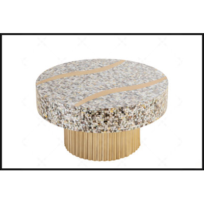 Table basse avec plateau en nacre