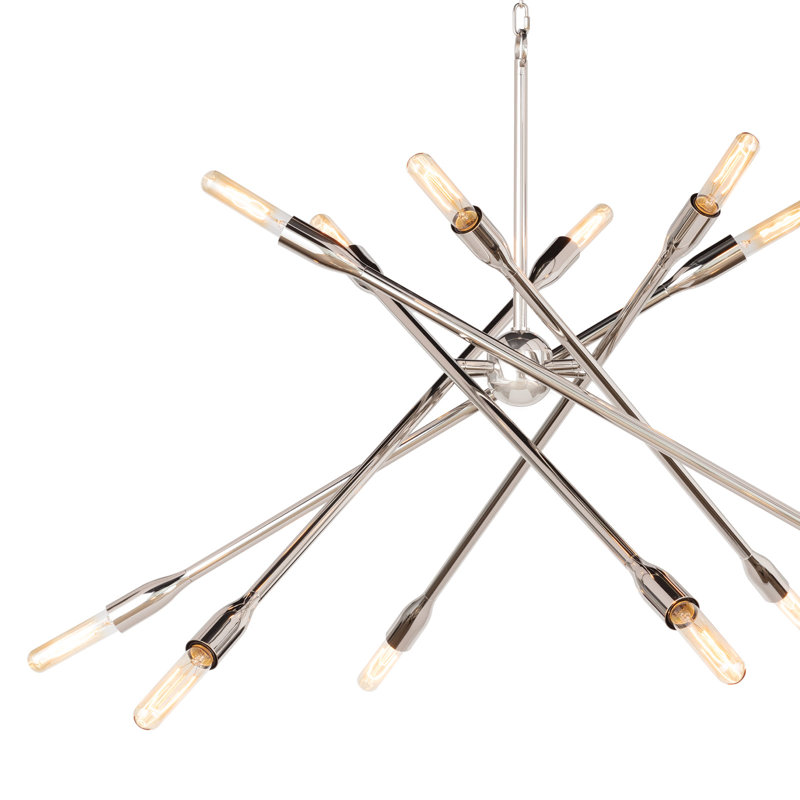 Cobra 12 - Light Chandelier, 27" H x 43" W x 43" D, Polished Nickel