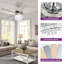 52" Atos 5 - Blade Cystal Ceiling Fan with Remote Control and Light Kit Included