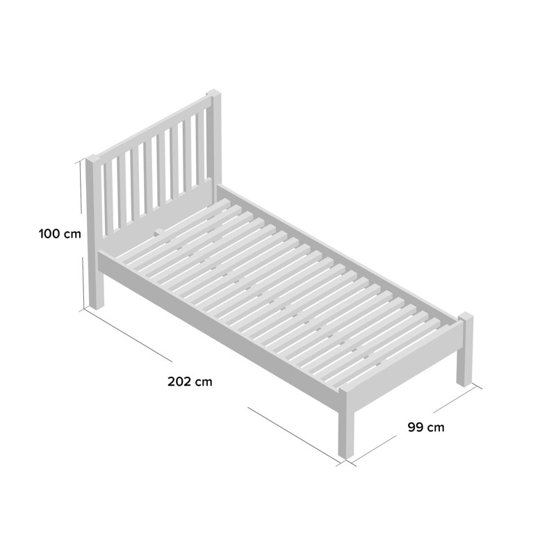 Hayes Bed Frame, Single (3'), White