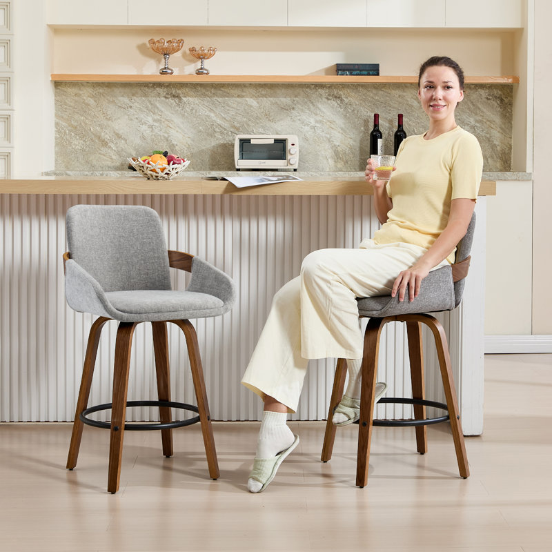 Swivel Bar & Counter Stool, Light Gray