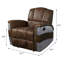Fauteuil inclinable standard en cuir véritable d'une largeur de 35,4 po à dégagement zéro