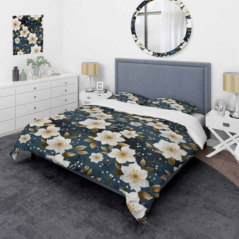 Minimalist Poppy Wonders - Ensemble de housse de couette à motif floral, Housse de couette pour grand lit et 2 taies décor
