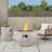 30-Inch Round Concrete Propane Fire Pit Table Set with Tank Cover, 40,000 BTU Outdoor Gas Firepit Table, 2-Piece Patio Fire Table Set