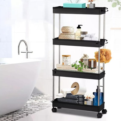 Rolling Storage Cart 83cm H x 40cm W 4 - Cabinet Sorage Trolley