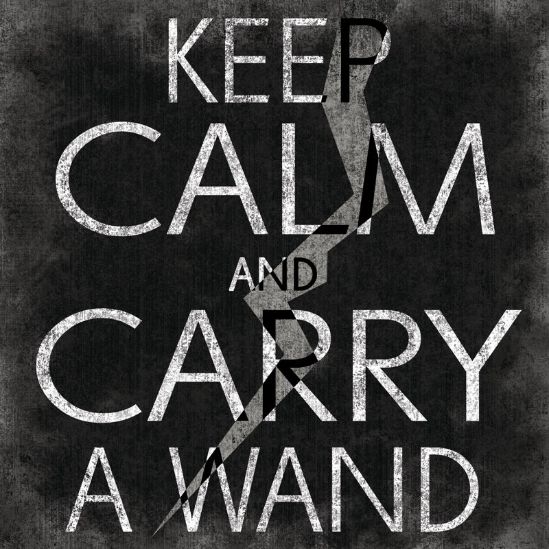 Keep Calm Wand 2 - Wrapped Canvas Print, 30cm H x 30cm W x 3.8cm D
