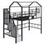 Lit mezzanine en métal avec toit et boîte de rangement-115701534