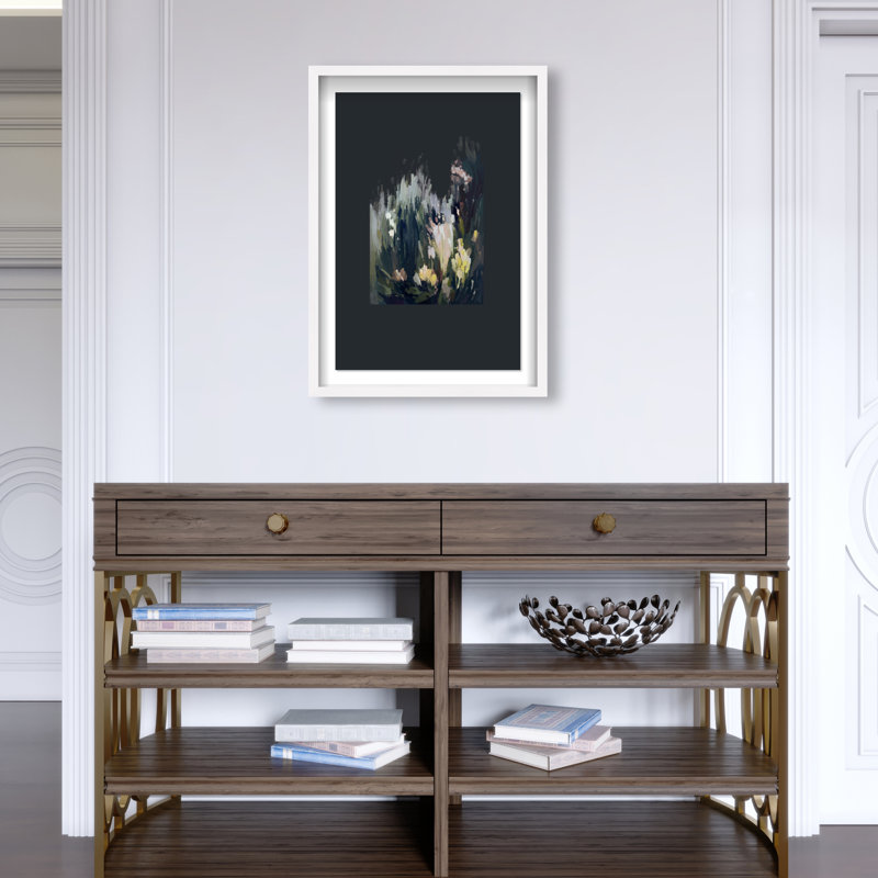 Midnight Flowers II Shadowbox Abstract Print by Oliver Gal, Black Frame, 10 x 15, 17.5"H x 25.5"W, White Shadowbox
