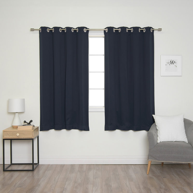 Lympsham Blackout Curtain Panel Pair, Navy, 52" W x 45" L