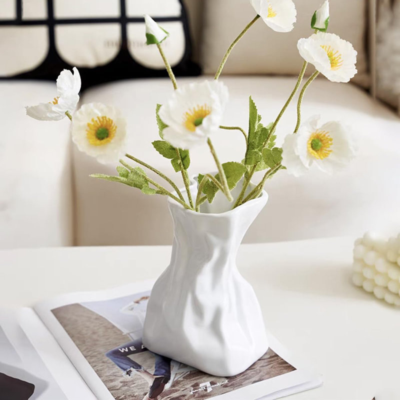 Vase en céramique 7,5 po, Céramique blanche