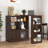 Modern Bar Cabinet With Rotating Top And 3 Storage Shelves