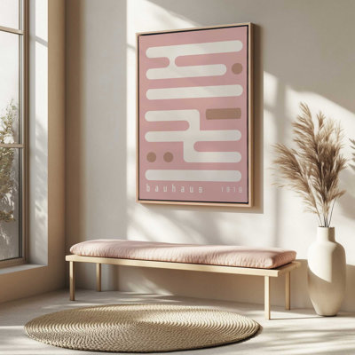 Impression sur toile «Pink Bauhaus Minimalist Circuitry II» 