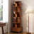 5 Tier Rotating Bookshelf, 360° Display Round Spinning Bookshelf With Wheels-51728204-51728199