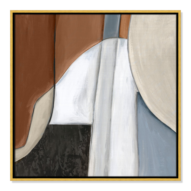 «Blue Match I Print» par Eva Watts, Or, H 25,5 po x l 25,5 po