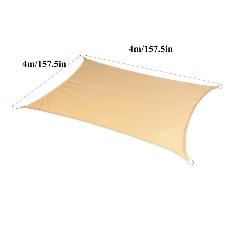 Toile d'ombrage beige rectangulaire, 13,1 pi x 13,1 pi