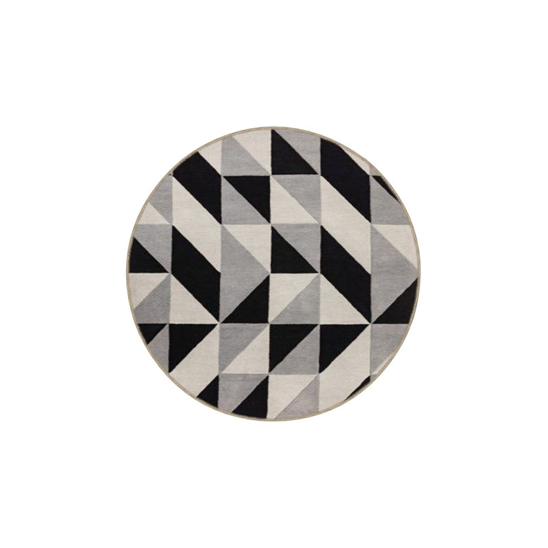 Tapis tissé triangulaire rayé pastel, Sous-tapis carré 3 pi 3 po inclus