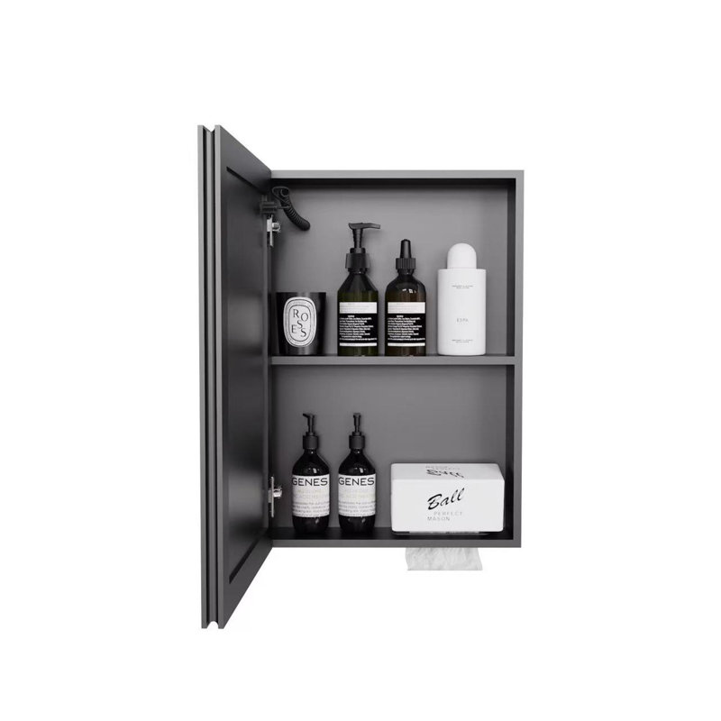 Armoires à pharmacie à DEL anti-buée, maison de salle de bain moderne en aluminium noir