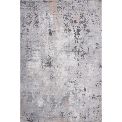 Loom & Grey/Multi Abstract Area Rug 8X10 - And Long-Lasting, Non-Shedding For Dining Room, Entryway, Nursery Collection Pet-, Stain Bedroom, Dorm Room