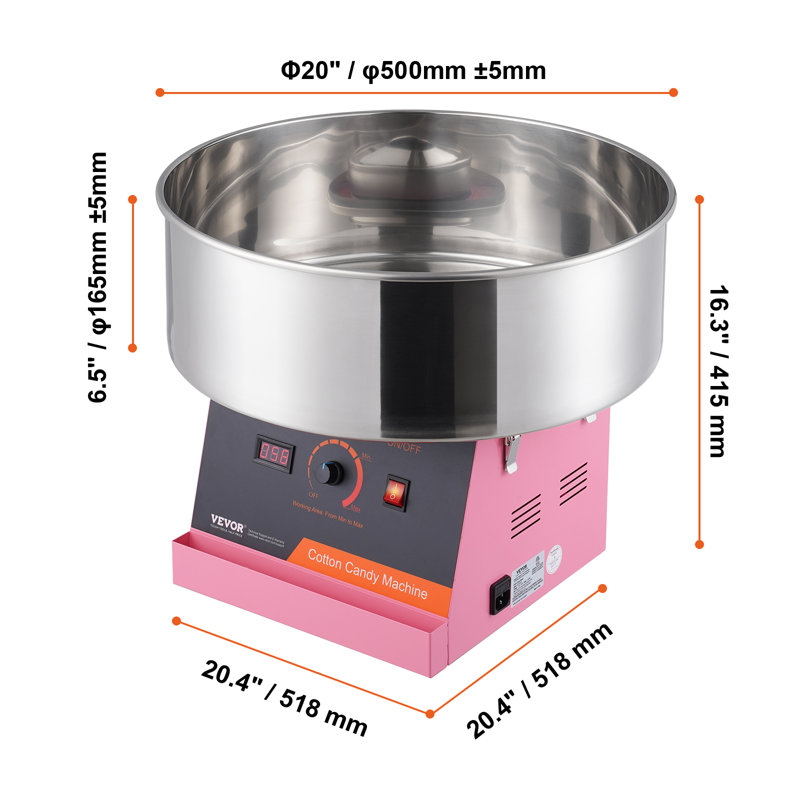VEVOR Cotton Candy Machine, Pink/Black