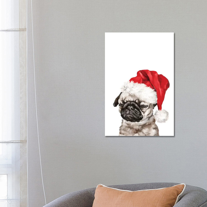 Christmas Meditation Pug 1 Piece Wrapped Canvas Wall Art, 66.04 cm H x 45.72 cm W x 1.91 cm D
