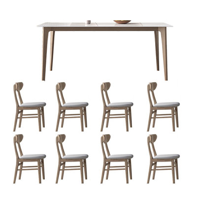 Rustic White Ash Dining Table and Chair Combo