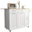 Îlot de cuisine avec abattant, chariot de rangement de cuisine avec organisateur à 3 niveaux, support de rangement interne, chariot de cuisine sur roulettes avec porte-serviettes, 2 tiroirs, pour la cuisine, blanc-613662608