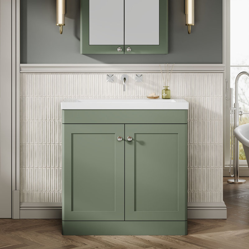 Classique Bathroom Vanity, Satin Green, 81.3 cm W