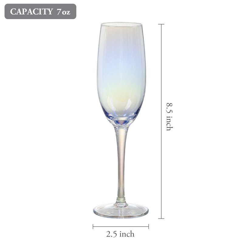 Rainbow Champagne 207ml Glass Flute