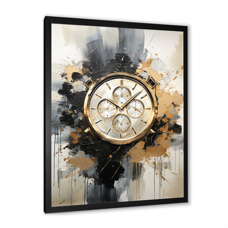 Minimalisme, montre de luxe sur toile, Cadre simple noir, H 20 po x l 12 po x P 1 po