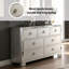 Commode 7 tiroirs en bois massif à finition platine