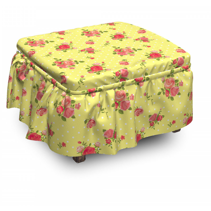 Ensemble de housse pour repose-pieds à coussins carrés 2 pièces rose old mode