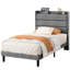 Lit simple tapissier avec prises de courant Klementyna -664977269