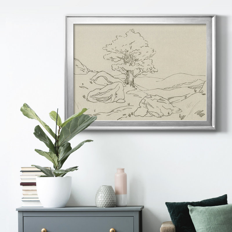 Chêne Christchurch II, H 30,5 po x l 42,5 po x P 1 po, Papier avec cadre argenté, Pas de tapis