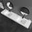 83'' Wall Mounted Double Bathroom Sinks SMC Bathroom Vessel Sink
