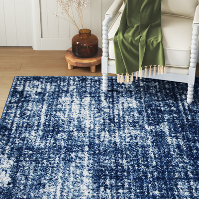 Tapis bleu marine / ivoire