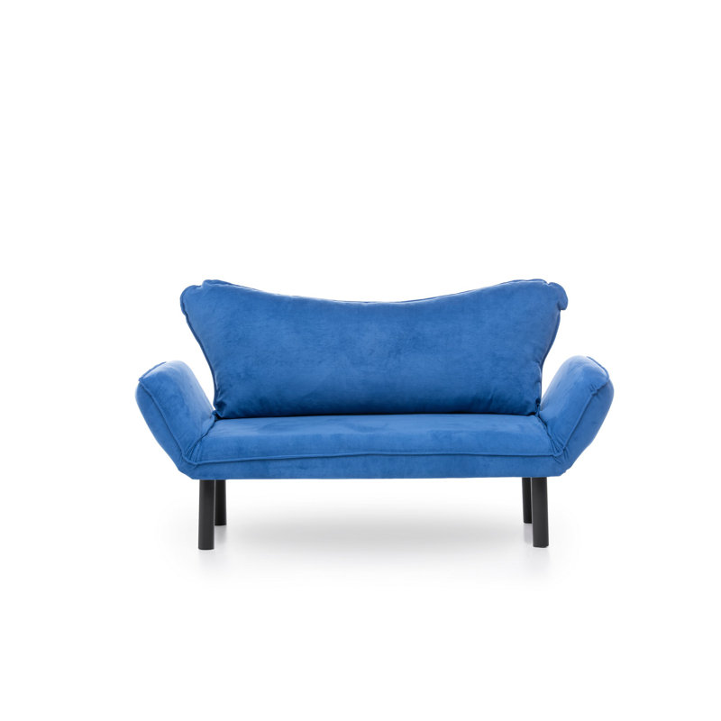Canapé-lit à accoudoirs arrondis 61,42 po Marlowe, Polyester bleu