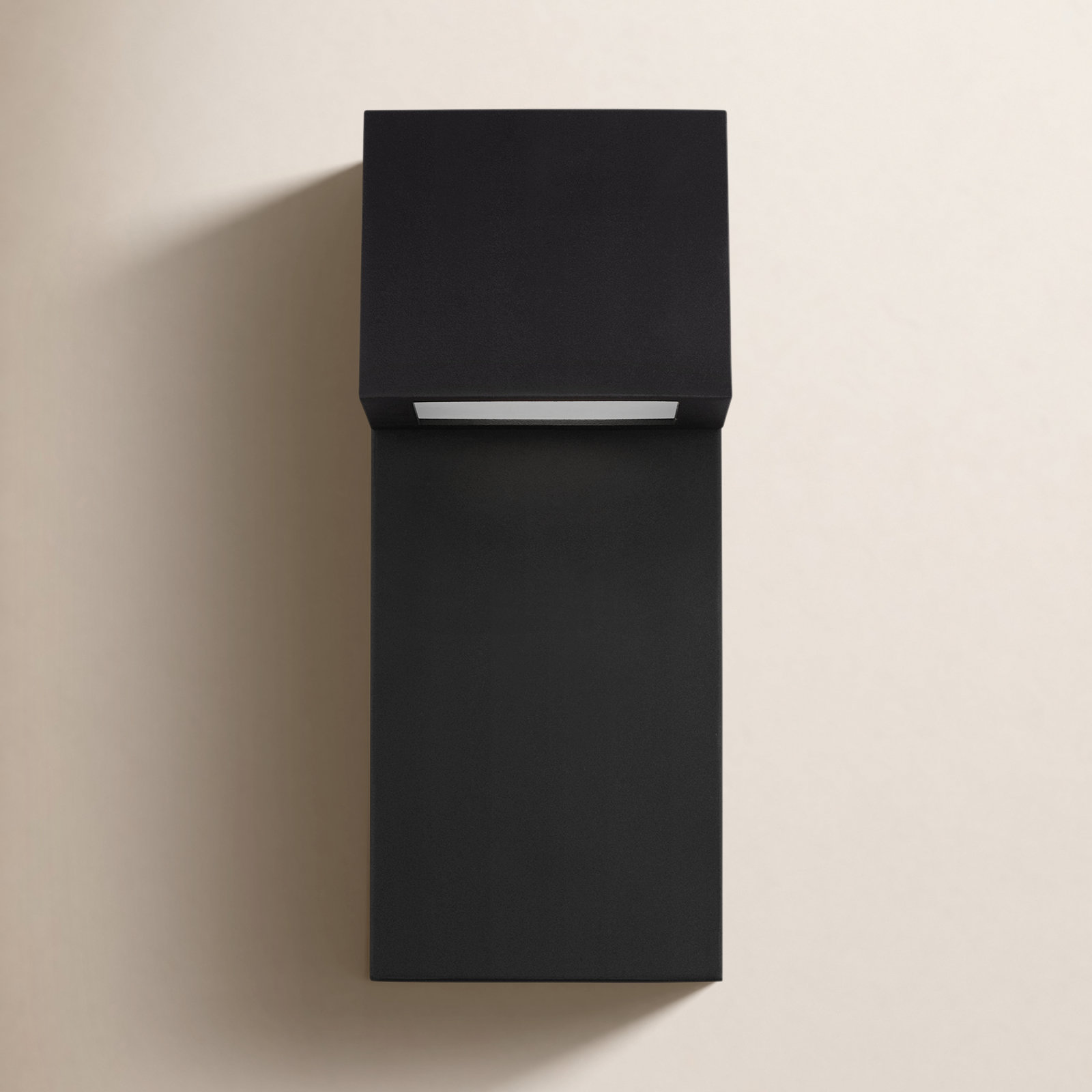 Canto Outdoor Wall Light, Black, 12" H x 5" W x 4.63" D