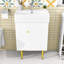 Bathroom Vanity Combo with Ceramic Sink, Left/ Right-Side Storage and Golden Legs-1368798941