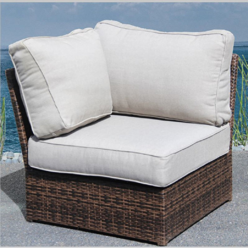 Almyra Shick Fully Assembled Corner Wedge Patio Chair with Cushions, Espresso