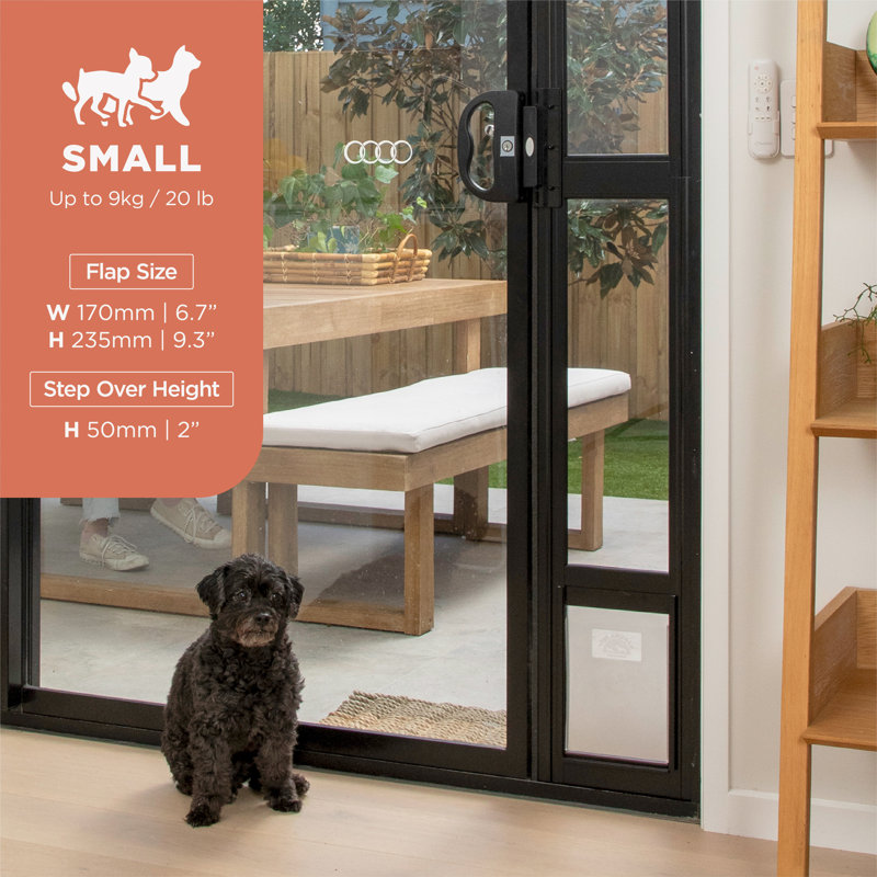 Petite porte de patio en verre noir Hakuna, Noir