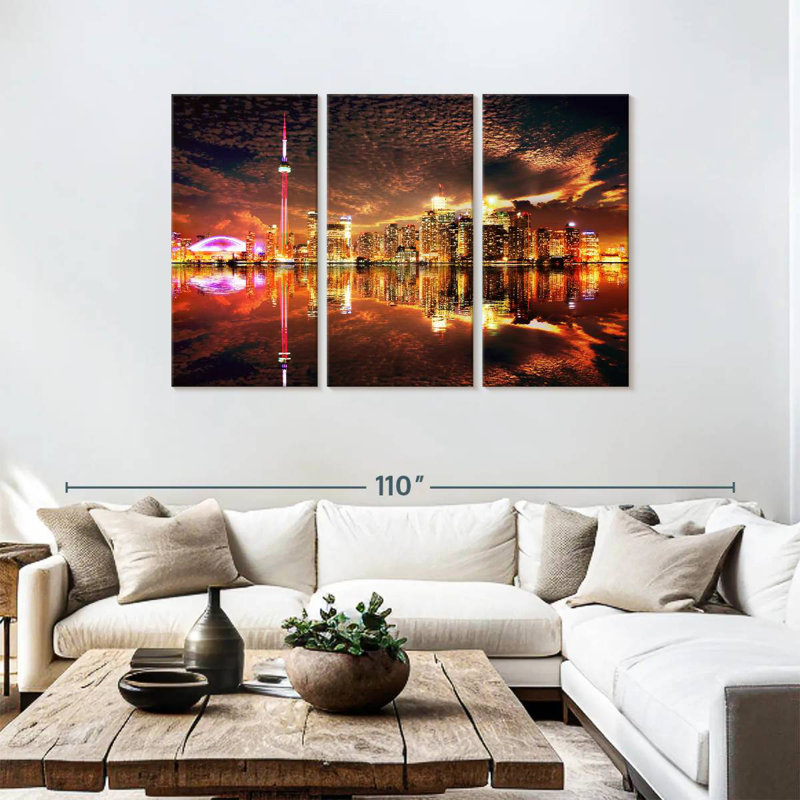 Rorry Glowing Toronto Skyline, 48" H x 74" W