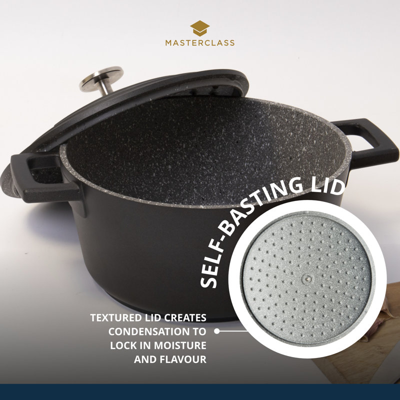 MasterClass Set of Gift-Boxed Cast Aluminium Shallow Casserole Dishes, Black, 37 cm