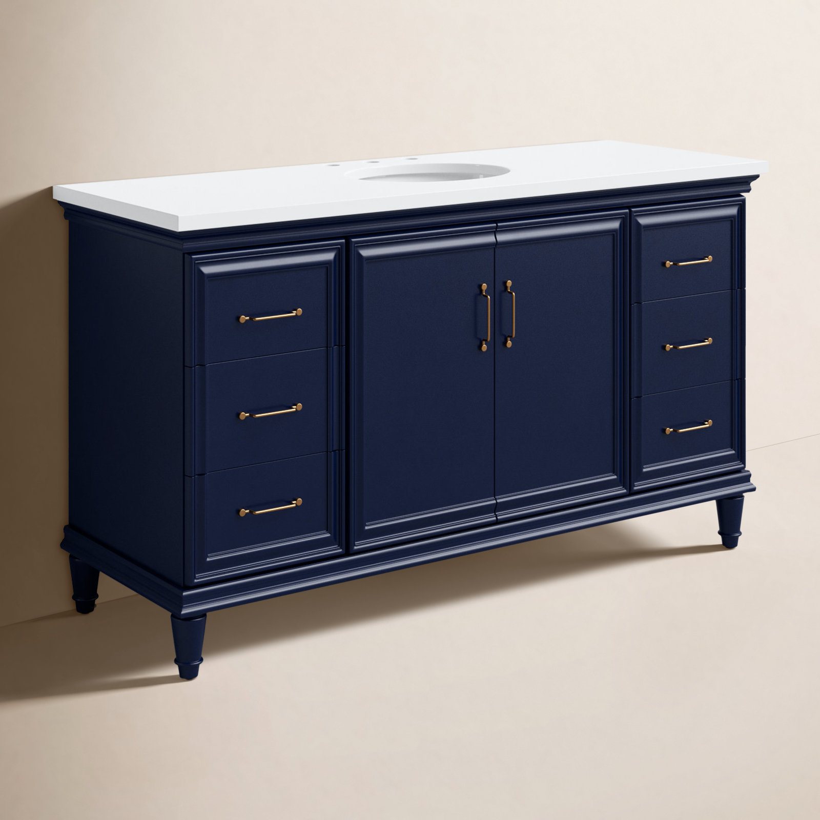 Batilde 61'' Single Bathroom Vanity, Blue