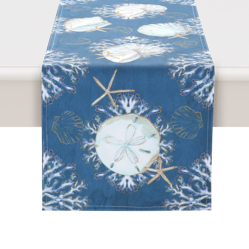 Playa Shells Abstract Table Runner, 90" L x 13" W