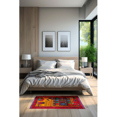 Teimani Orange Rug 2'10" x 4'5"