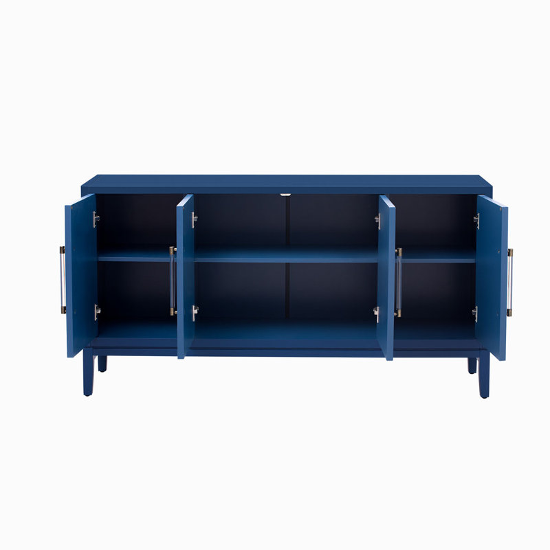 Console de rangement en bois, Bleu marine