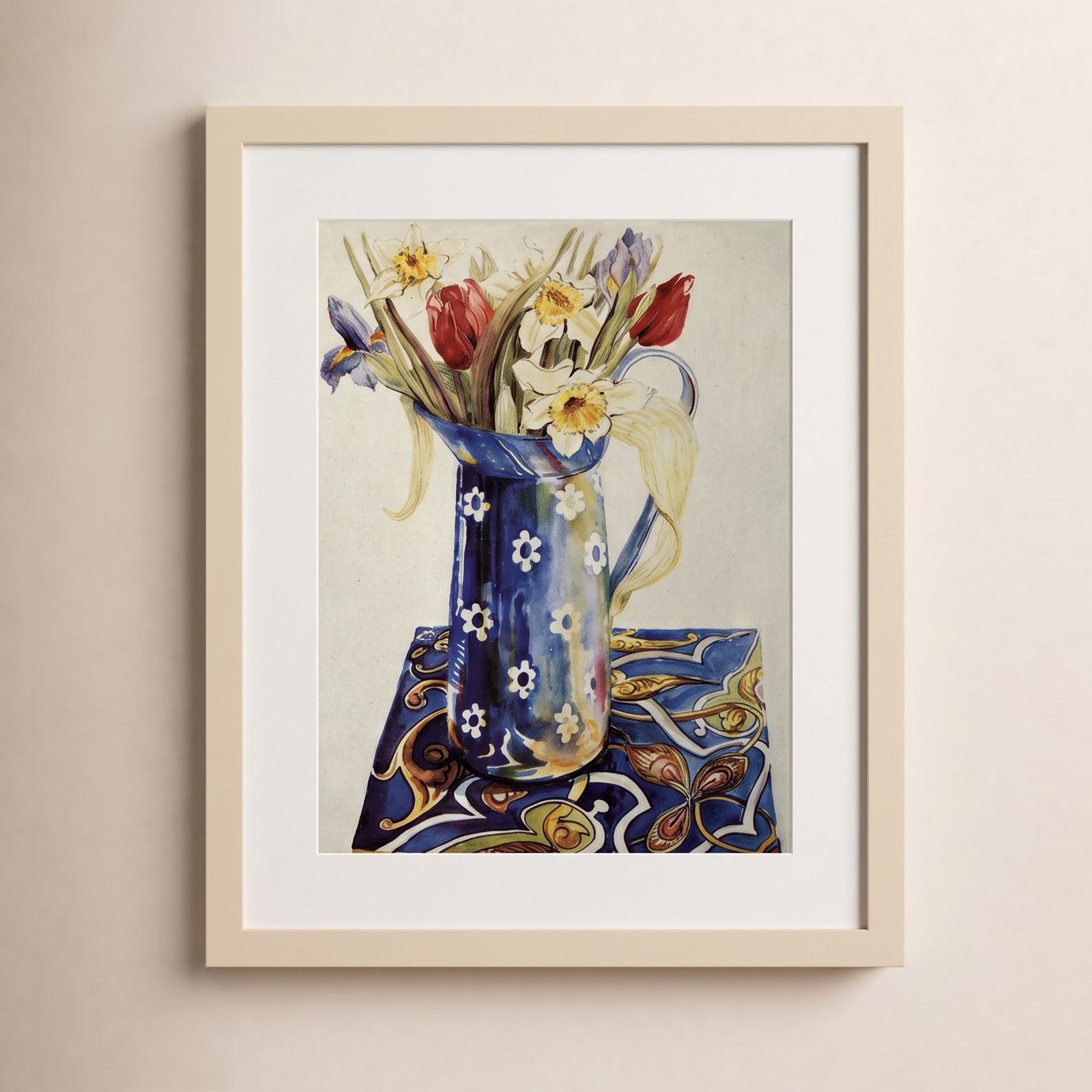 Tulips Print by Joan Thewsey, Brown, 21" H x 17" W