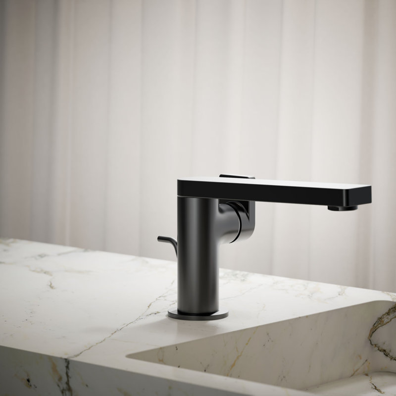 Robinet de salle de bain à une poignée Compose® avec drain, Noir mat