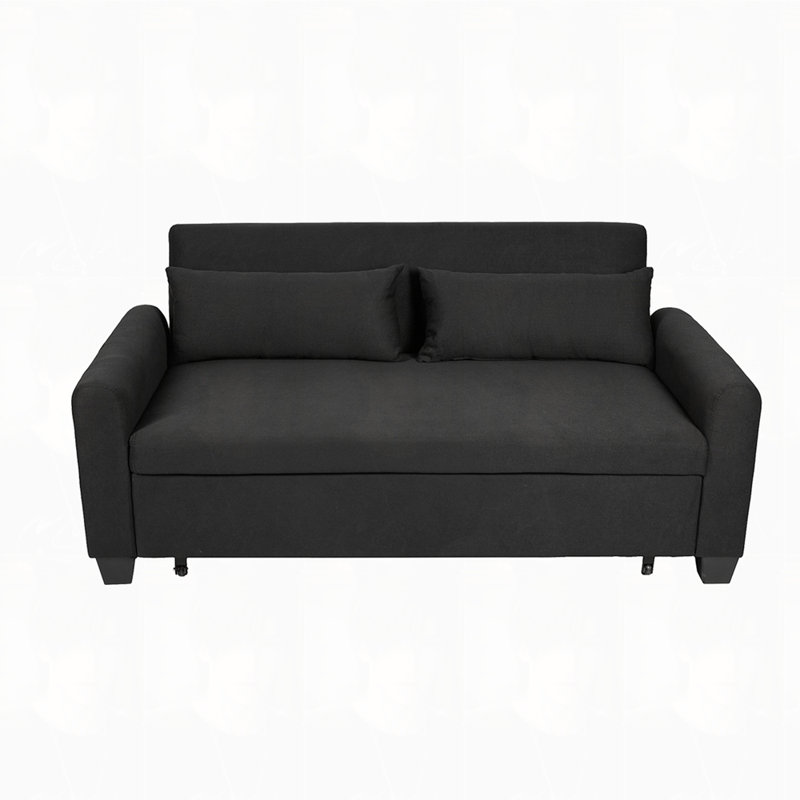Canapé double avec sac de rangement, Noir